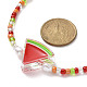 Collier pendentif fruit en émail acrylique avec chaînes de graines de verre pour femme NJEW-JN04293-5