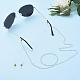 眼鏡チェーン  眼鏡用ネックストラップ  アブソリュートプラスチック模造パール  真鍮製のビーズチェーンとシリコンループエンド  ホワイト  29.92インチ（76cm） AJEW-EH00017-4