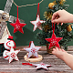 Craspire 6 個 3 色スタースノーフレークフェルト生地ペンダントクリスマス吊り飾りクリスマスツリーペンダント五角形の装飾装飾クリスマスフェルト工芸品パーティーアクセサリー HJEW-CP0001-09-3