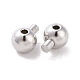 Rhodium Plated 925 Sterling Silver Stopper Beads STER-D035-02P-3