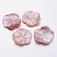 Flower Natural Pink Shell Beads SSHEL-I013-12-1