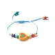 Joli bracelet de perles en bois coeur pour enfant BJEW-JB06753-01-4
