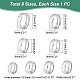 Dicosmetic 8 pz 8 taglia 201 anello per dito scanalato in acciaio inossidabile per uomo donna RJEW-DC0001-11-2
