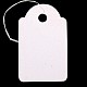 矩形の空白の下げ札  ジュエリーディスプレイ紙値札  コットンコード付き  ホワイト  29.5x18x0.2mm  穴：3mm  500個/袋 CDIS-N001-65-1