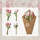 8 pièces 4 styles papier adhésif fleur autocollants décoratifs PW-WG14038-02-1