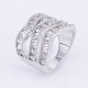 Brass Micro Pave Cubic Zirconia Finger Rings RJEW-E145-44P-2