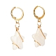 Star Natural Shell Beads Leverback Earrings for Girl Women EJEW-JE04676-1
