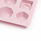 食品グレードのシリコンモールド  フォンダン型  DIYケーキデコレーション用  チョコレート  キャンディ  UVレジン＆エポキシ樹脂ジュエリー作り  混合図形  ピンク  199x126x13.5~16mm  インナー：24.5~36.5x28.5~36.5mm DIY-I021-15-3