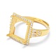 925 componentes de anillo de dedo de garra de diamante de imitación de plata esterlina STER-E061-35G-2