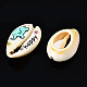 Printed Natural Cowrie Shell Beads SSHEL-N032-29-3