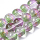 Chapelets de perles en verre peinte par pulvérisation transparent GLAA-N035-03C-B01-1