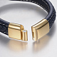 Braided Leather Cord Bracelets BJEW-H561-08G-3