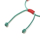 Christmas Wreath & Snowman & Snowflake Alloy Charm Braided Bead Bracelet for Women BJEW-JB08194-6