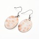 Tiger Cowrie Shell Dangle Earrings EJEW-I204-03-2