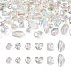 Cheriswelry 90 Stück 6 Stil UV-Beschichtung transparente Regenbogen schillernde Acrylperlen OACR-CW0001-04-1