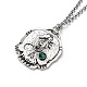 Skull Rhinestone Pendant Necklaces with Rolo Chains NJEW-F309-04-1