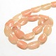 Wave Oval Natural Pink Aventurine Beads Strands G-P063-28-2
