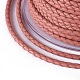 編み紐  革のアクセサリーコード  ジュエリーDIY製版材料  鮭色  3mm  約10.93ヤード（10m）/ロール WL-I004-3mm-C-06-3