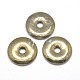 Donut/Pi Disc Natural Pyrite Pendants G-I125-33D-1