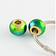 Spray Painted Bright Glass European Beads GPDL-R007-M6-2
