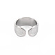 304 anillo de puño abierto de acero inoxidable con palabra amor para mujer RJEW-S405-191P-3