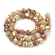 Brins de perles d'agate craquelée de feu naturel teint G-T106-041-3