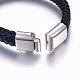 Leather Braided Cord Bracelets BJEW-E345-07P-3