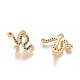 Golden Plated Brass Micro Pave Cubic Zirconia Cuff Earrings EJEW-L244-03G-2