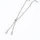 Adjustable 304 Stainless Steel Cable Chain Slider Bracelet/Bolo Bracelets Making AJEW-JB00780-01-3