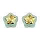 Perlas de vidrio pintadas con spray de imitación de jade LAMP-N032-02-C01-3