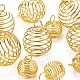 30Pcs 3 Style Round Iron Wire Pendants IFIN-YW0001-25-5