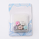 Platinum Tone Flat Round with Plum Blossom Alloy Enamel European Beads MPDL-M016-02-1
