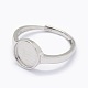 Componenti per anello da dito in argento sterling placcato rodio STER-E061-01D-P-2