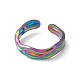 Ионное покрытие (ip) 304 открытое манжетное кольцо из нержавеющей стали для женщин RJEW-C045-23M-2