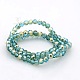 Half Rainbow Plated Glass Faceted(32 Facets) Round Spacer Beads Strands GLAA-A027-3mm-HR04-4