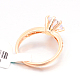 Bling el micro de bronce de la joya de la boda el bling allanar anillos de compromiso circonia cúbicos para las mujeres X-RJEW-F034-120B-17mm-2