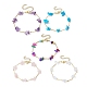 Bracelet à maillons perlés avec pierres précieuses naturelles et synthétiques mélangées BJEW-JB09972-1