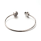 New Nice Fashion Hot Selling 304 Stainless Steel Shell Cuff Torque Bangles X-BJEW-F146-039P-2