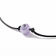 5 шт. 5 цвета лэмпворк сглаза круглый кулон из бисера ожерелья комплект с вощеным шнуром из полиэстера для женщин NJEW-JN04024-6