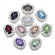 Resin Rhinestone Cabochons with Crystal Rhinestone and Brass Findings RB-S066-22S-1