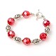 Braccialetti di perle di vetro da donna alla moda BJEW-JB01590-05-1