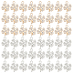 Dicosmétique 60 pièces 2 couleurs trèfle à quatre feuilles breloque porte-bonheur trèfle porte-bonheur pendentif pierres précieuses en cristal pendentifs en alliage breloque thème saint patrick breloque pour la fabrication de bijoux à faire soi-même FIND-DC0001-84-1