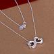 Trendy Silver Color Plated Brass Cubic Zirconia Infinity Pendant Necklaces For Women NJEW-BB12793-2