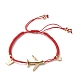 Bonne chance u et avion de ligne laiton micro pave bracelet à breloques en zircone cubique pour adolescente femmes BJEW-JB07039-1