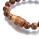 Couples Wood Beads Stretch Bracelets BJEW-JB04121-6