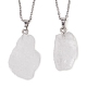 Colliers avec pendentif en forme de pépite de cristal de quartz naturel NJEW-JN04507-05-1