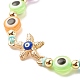 Ensemble de bracelets de perles tressées en résine mauvais œil de style 6pcs 6 BJEW-JB08338-6
