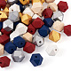 Fashewelry 60Pcs 6 Colors Painted Natural Wood European Beads WOOD-FW0001-02-3