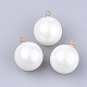 Cuentas de perlas de imitación de plástico abs ecológico X-MACR-S367-C-07-1