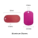 アルミ製ペンダント  空白タグのスタンプ  長方形  ミックスカラー  38x25.5x0.5mm  穴：3.5mm  7色  1個/カラー  7個/箱 ALUM-CJ0001-11-2